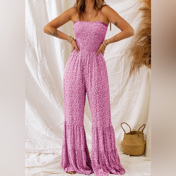 Boho Floral Jumpsuit - Picture 1 of 5